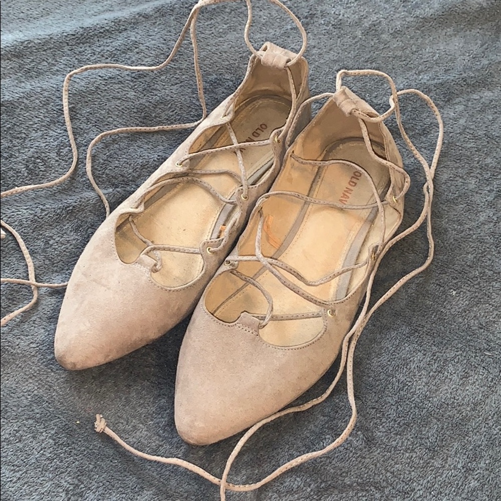 Lace Up Pointed Flats